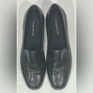 EASY SPIRIT BLACK LEATHER SLIP ON LOAFERS SIZE 7.5